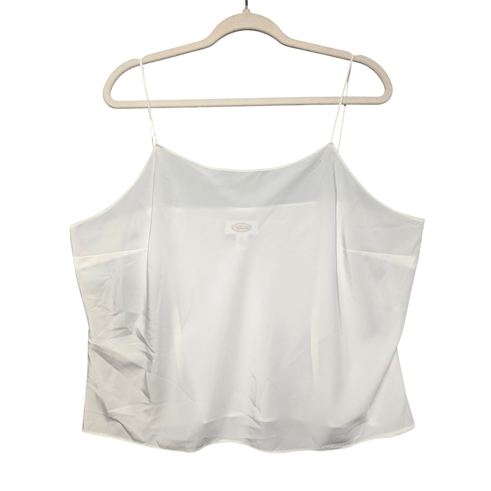 Talbots Womens White Spaghetti Strap Camisole Size 18 Scoop Neck Basic Tank Top